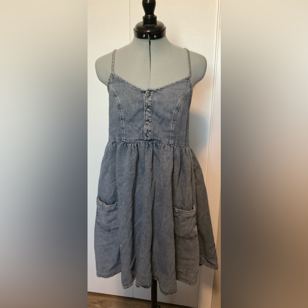 Topshop denim grey blue dress us 4